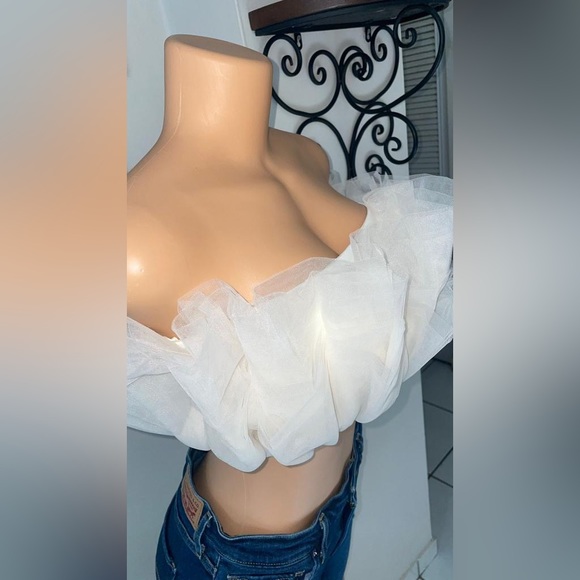 NWT STEVE MADDEN ELAINE TULLE CROP TOP SIZE S - Picture 6 of 9